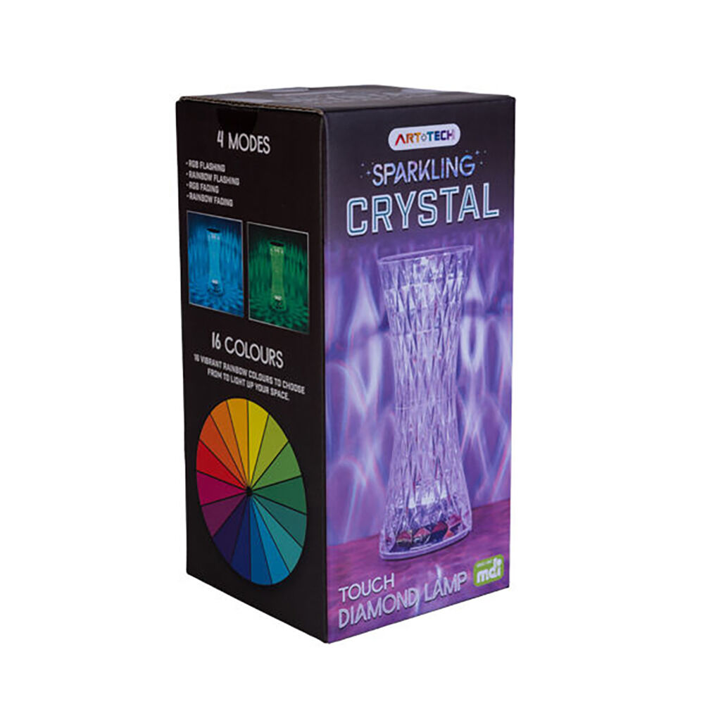 Art + Tech Sparkling Crystal Lamp 16-Colours Touch Control LED Night Light — image 4