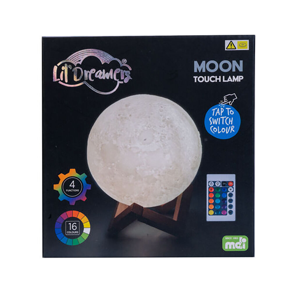 Lil Dreamers Night Light Touch Lamp Moon Bedroom Decor Kids/Children White
