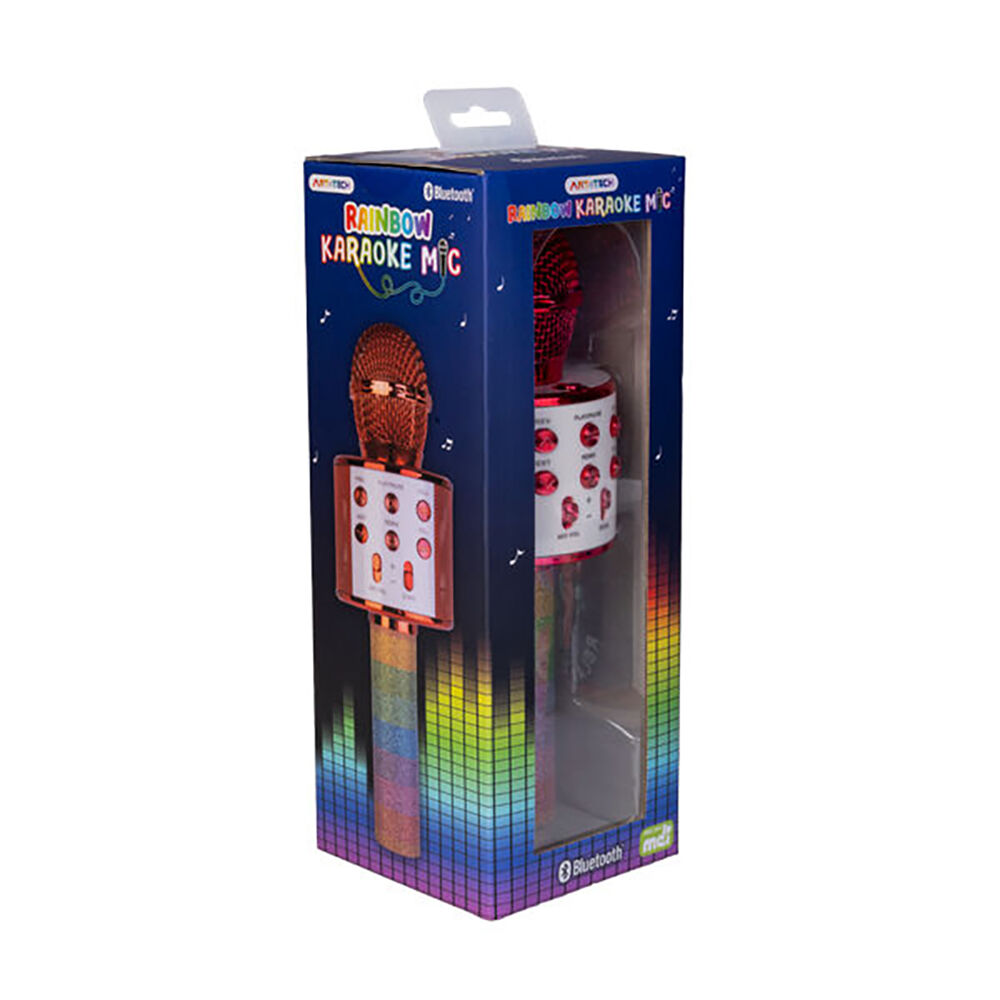 Art + Tech Rechargeable Wireless Bluetooth Karaoke Microphone Rainbow — image 4