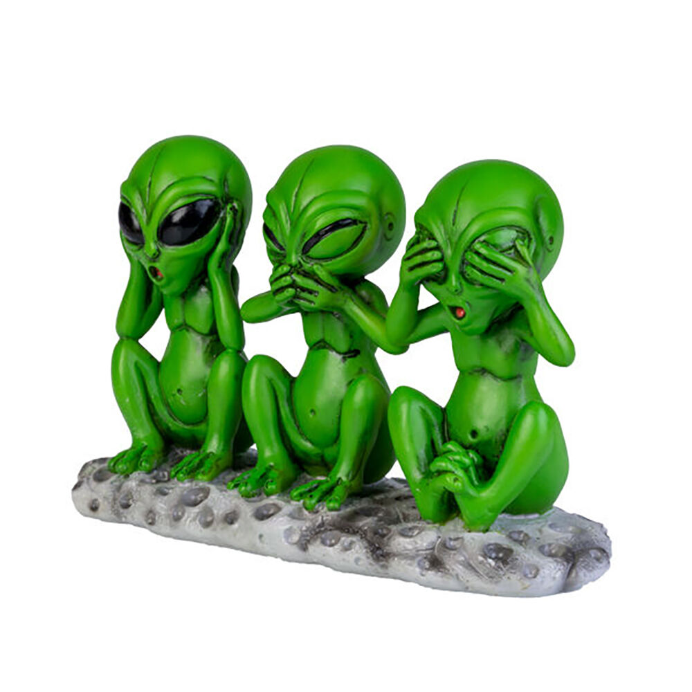 Alien 3 Wise Aliens Polyresin Figurine/Statue Home Ornament Decor 16x10cm Green — image 3