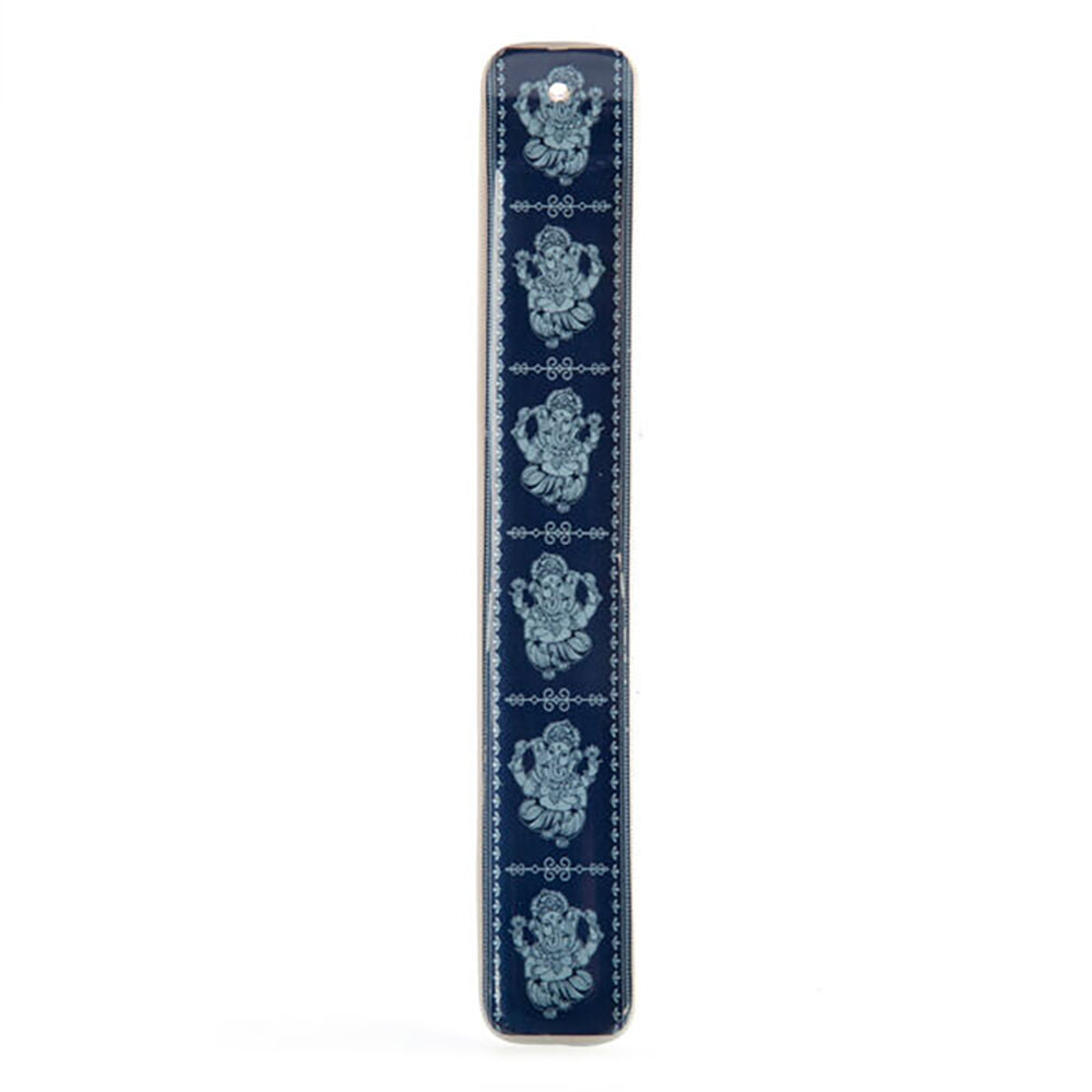 Mdi Flat Incense Burner/Incense Stick Holder Ganesha 27x4.5cm White/Blue