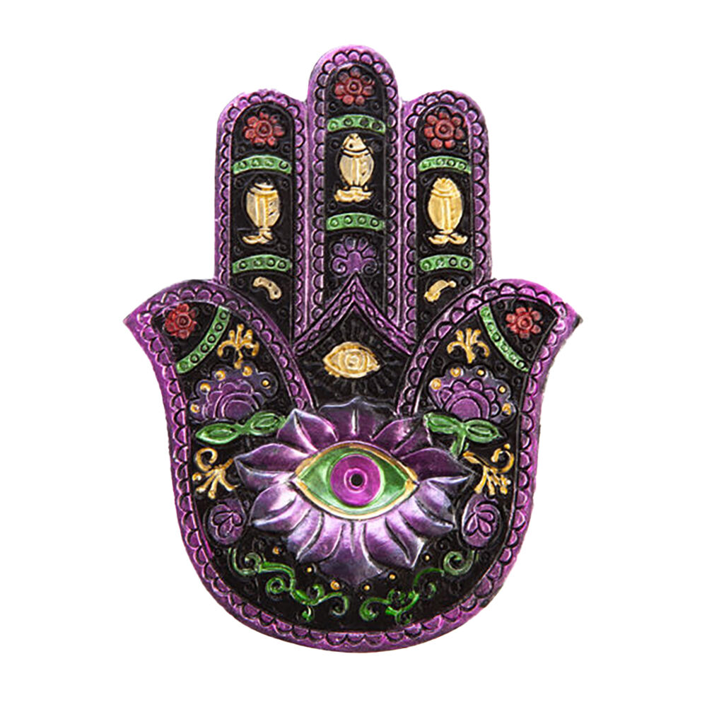 Mdi Flat Incense Burner/Incense Stick Holder Dish Home Decor Hamsa 13x2.5cm
