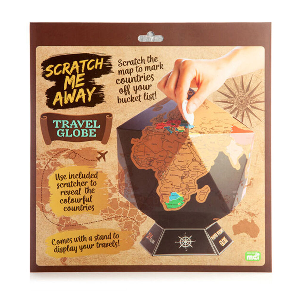 Mdi DIY Scratch Me Away World Travel Globe Map w/ Stand 26x26x26cm (2 Pack) — image 2