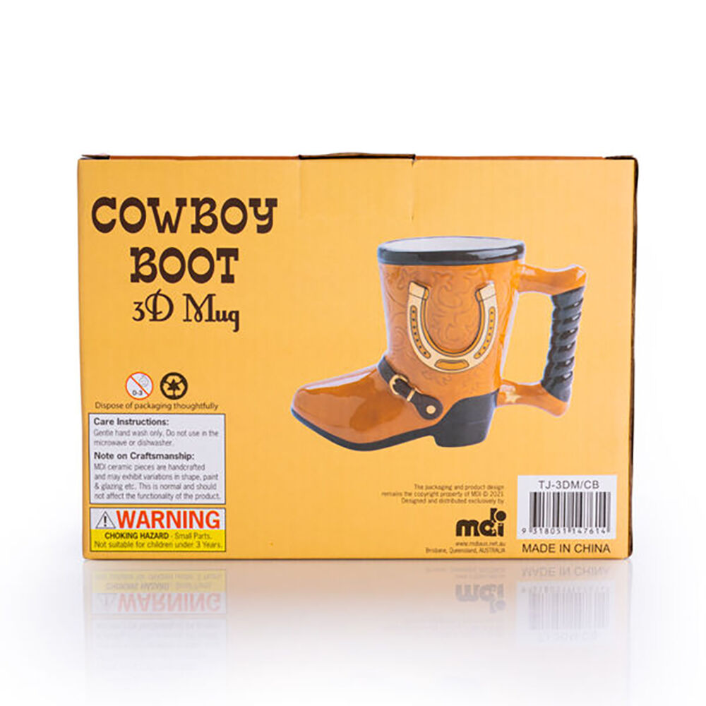 Mdi 3D Boss Cowboy Boot Ceramic Coffee/Tea Novelty Mug 16.5x11.5cm Orange — image 5