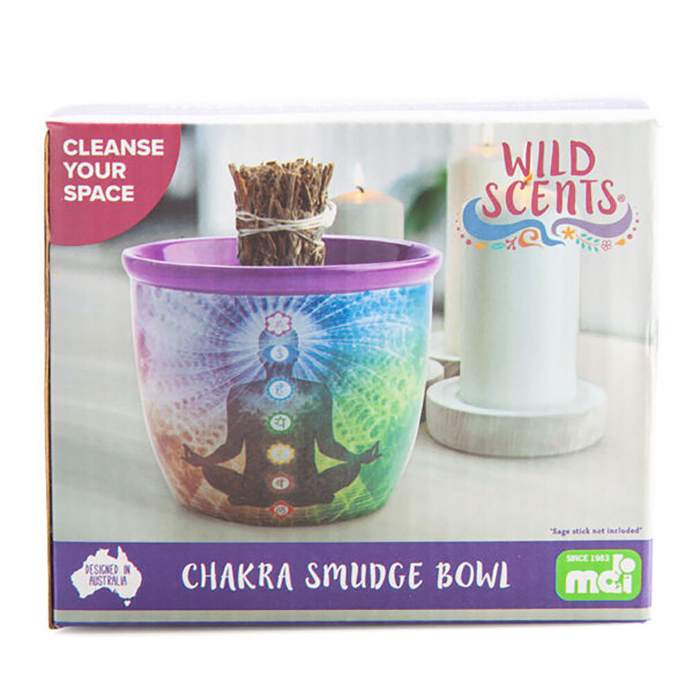 Mdi Chakra 12.5x10.5cm Ceramic Smudge Bowl Sage/Incense Burner Purple — image 6