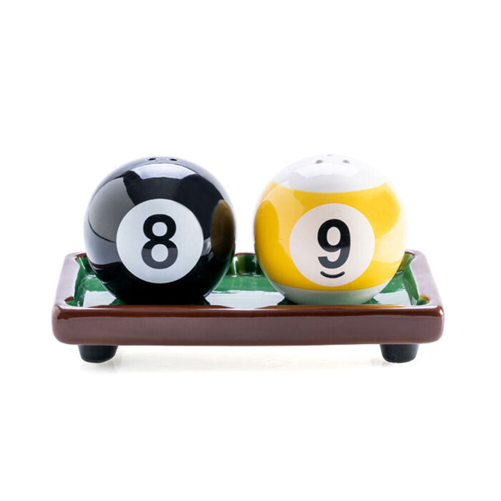 Flavour Mates 3D Salt & Pepper Shaker Set 14.7x7.8x7.5cm 8-Ball Pool Balls (2 Pieces)