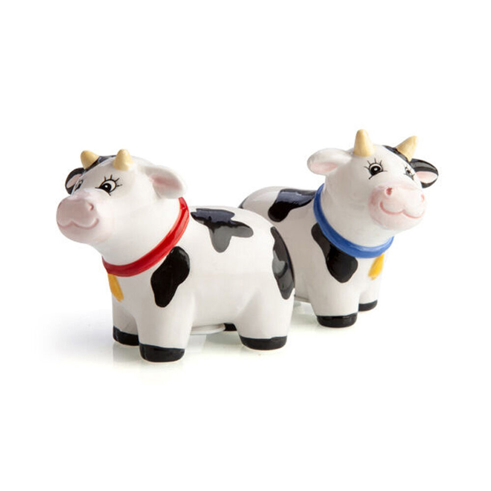 Flavour Mates 2pc Flavour Mates 3D Salt & Pepper Shaker Duo Set 8.6x4x6.7cm Collared Cows (2 Pack) — image 2