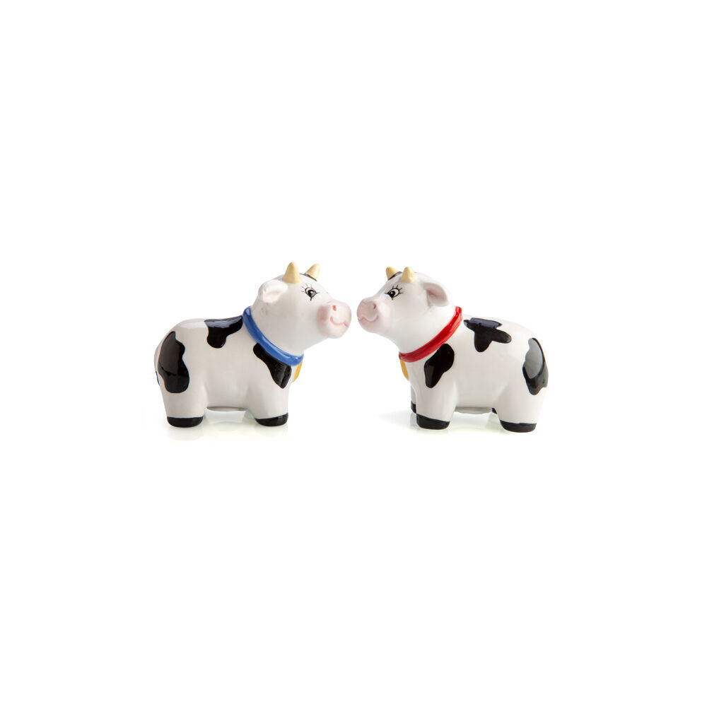 Flavour Mates 2pc Flavour Mates 3D Salt & Pepper Shaker Duo Set 8.6x4x6.7cm Collared Cows (2 Pack) — image 3