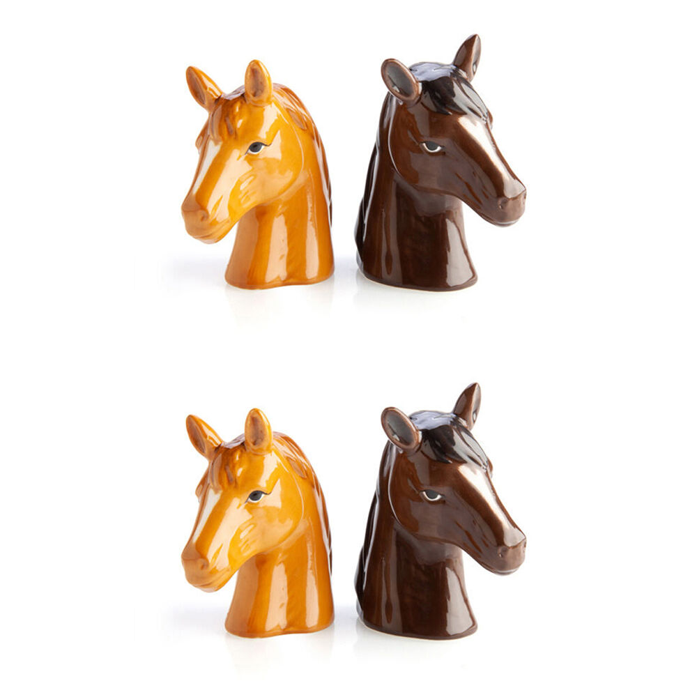 Flavour Mates 2pc Flavour Mates 3D Salt & Pepper Shaker Duo Set 7.5x4x8.5cm Horse Heads (2 Pack)