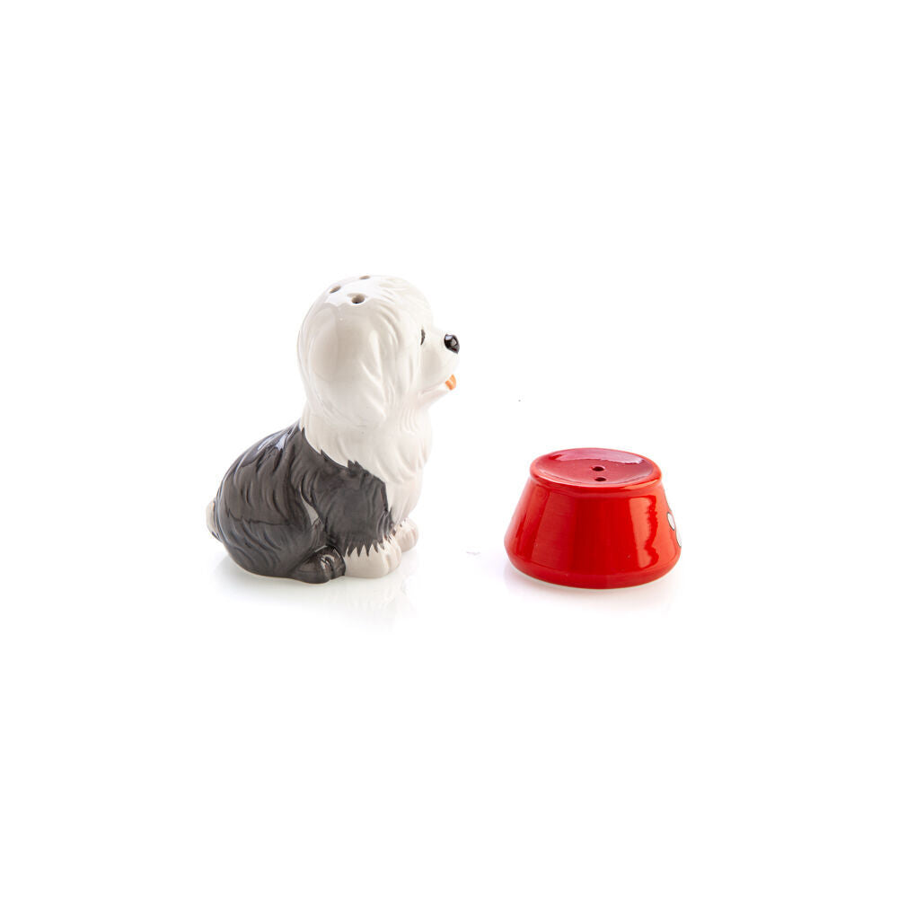 Flavour Mates 3D Salt & Pepper Shaker Set 11.5x5.5x8.5cm Sheepdog w/ Bowl (2 Pieces) — image 3