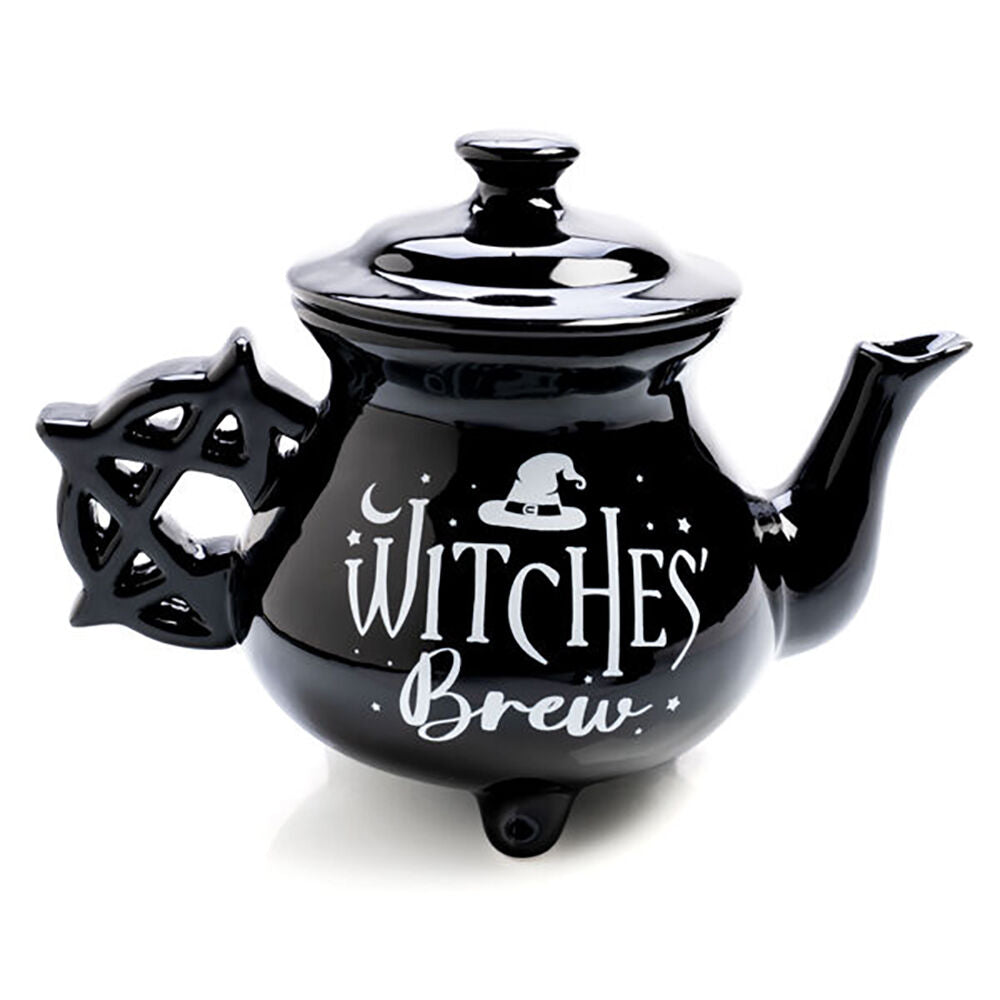 Mdi Cauldron Teapot w/ 2xTeacups Teatime Drinkware Set Black Witches Brew — image 2