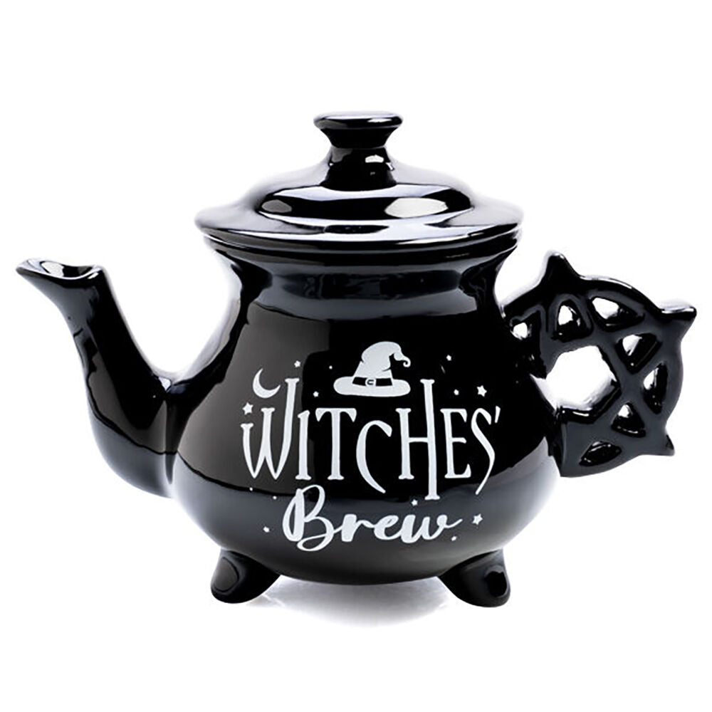 Mdi Cauldron Teapot w/ 2xTeacups Teatime Drinkware Set Black Witches Brew — image 4