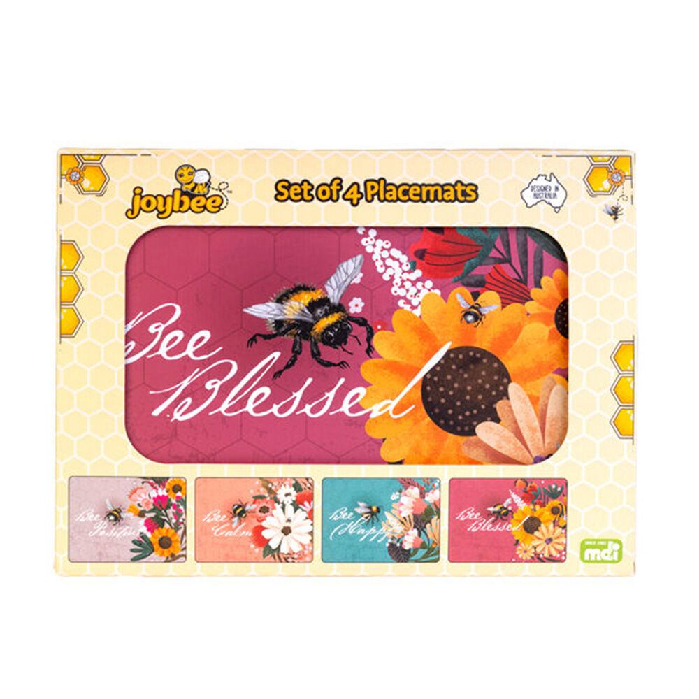 Mdi 4pc MDI Cord-Backed Heat-Resistant Placemat Set 29x21.5x0.5cm Joybee Bee (3 Pack) — image 2