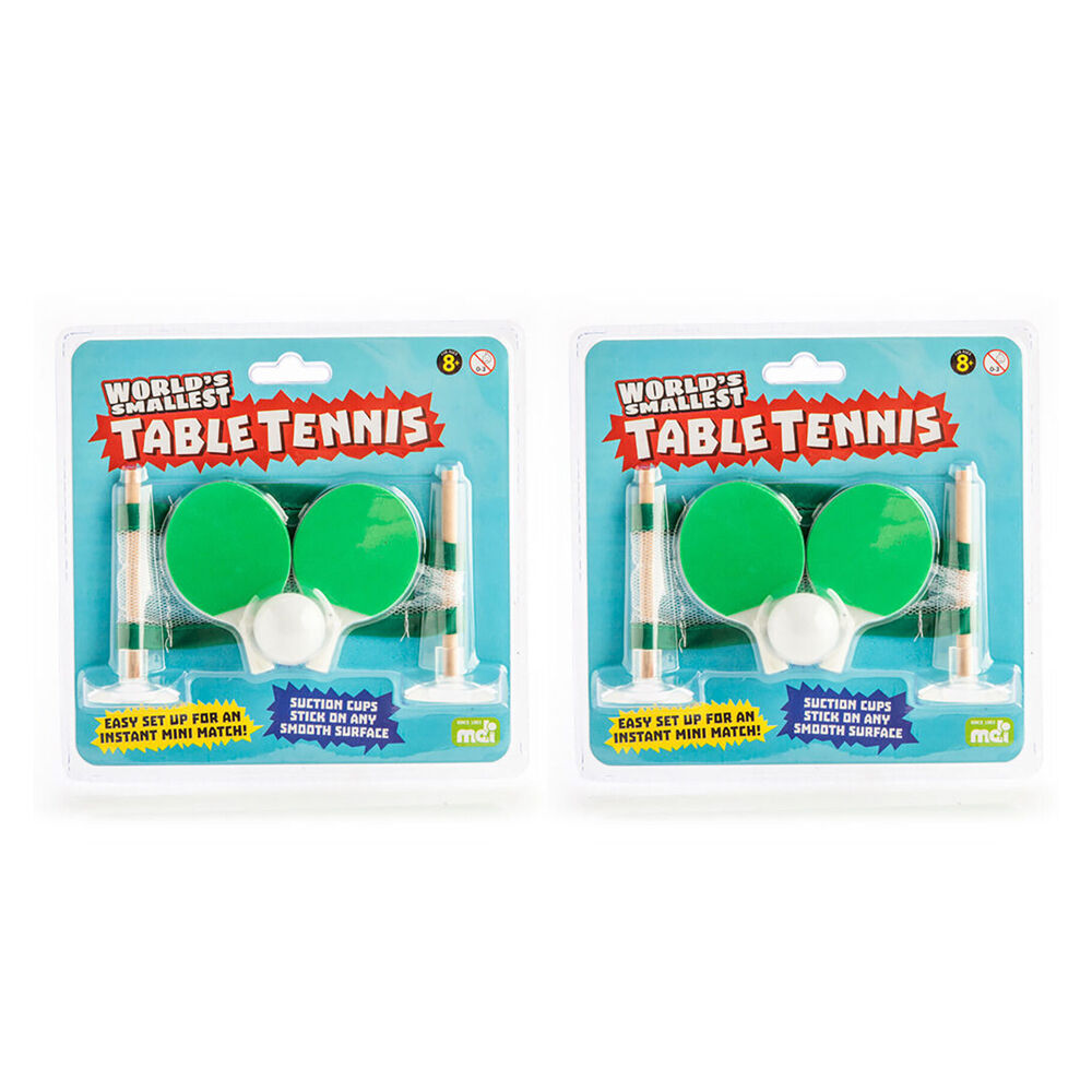 Worlds Smallest Table Tennis Board Game Miniature Toy Set Kids 8y+ (2 Pack)