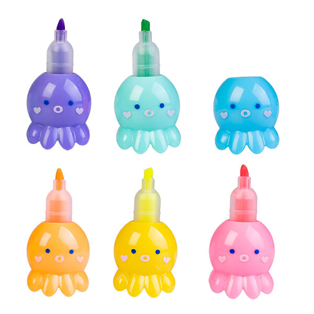 Aquaworld Stackable Highlighters Writing Stationery Marker Octopus Assorted — image 2