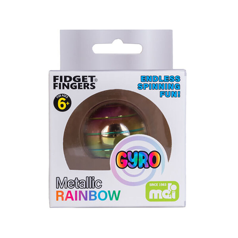 Mdi Metallic Rainbow Gyro Fidget Spinner Desk Toy Fun Display 3.9cm Kids 6y+ — image 5