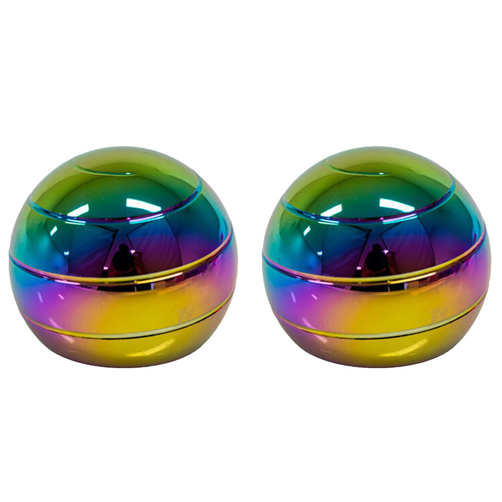 Mdi Metallic Rainbow Gyro Fidget Spinner Desk Toy Fun Display 3.9cm Kids 6y+ (2 Pack)