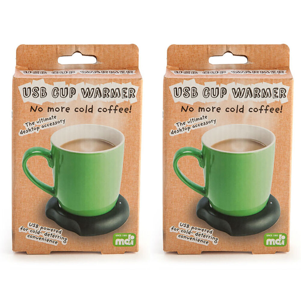 Mdi USB Powered Portable Cup Coffee Warmer Heater Pad Home & Office Green (2 Pack)