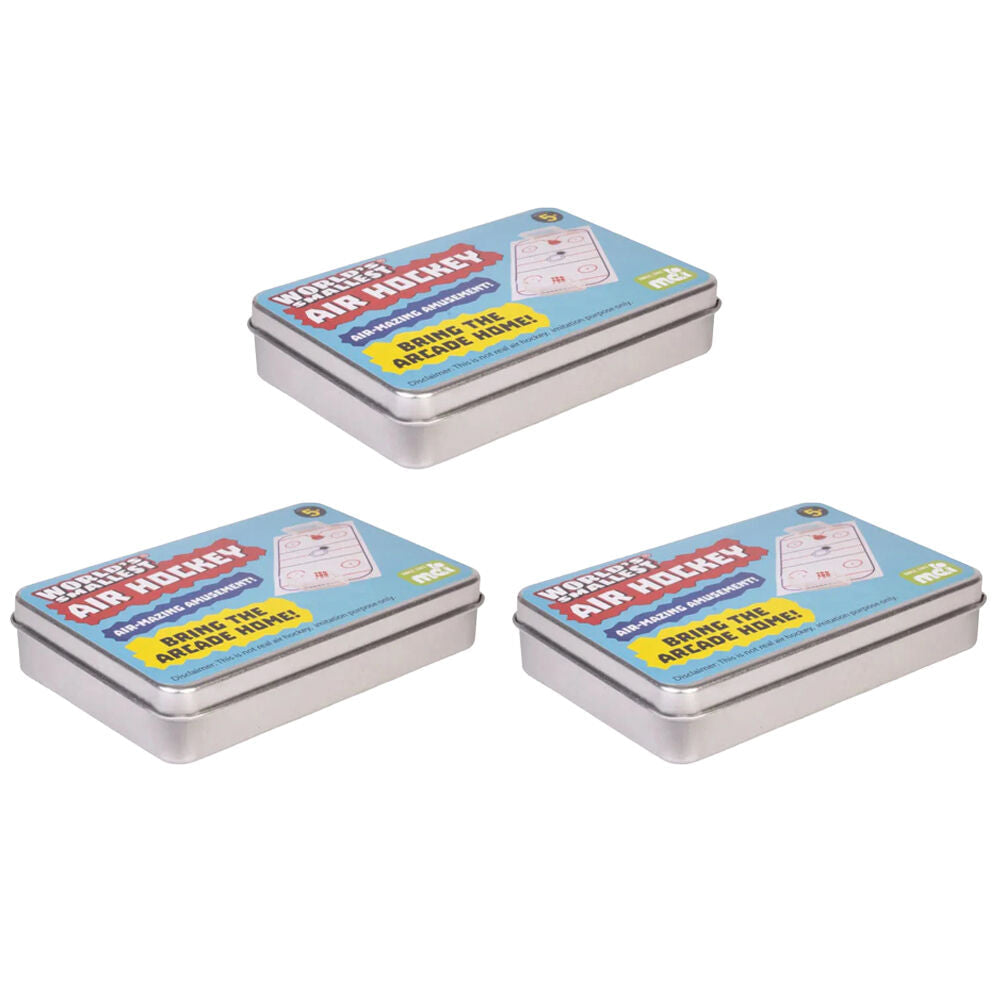 Worlds Smallest Air Hockey Board Game Miniature Toy Set Kids/Children 5y+ (3 Pack)