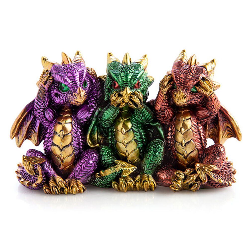 Mystical Worlds 3 Wise Dragons Figurine Home Ornament Decoration 14x8.2cm