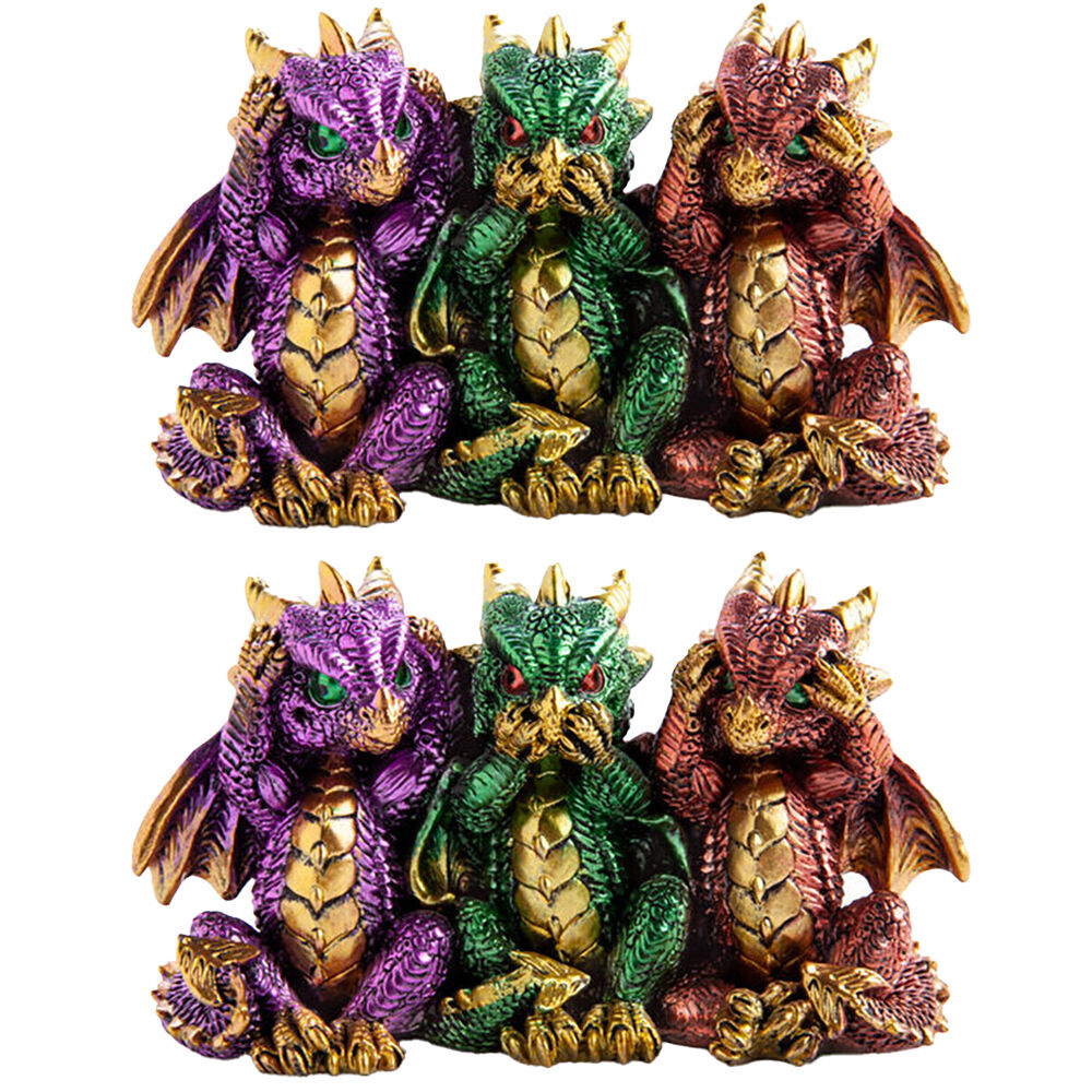 Mystical Worlds 3 Wise Dragons Figurine Home Ornament Decoration 14x8.2cm (2 Pack)