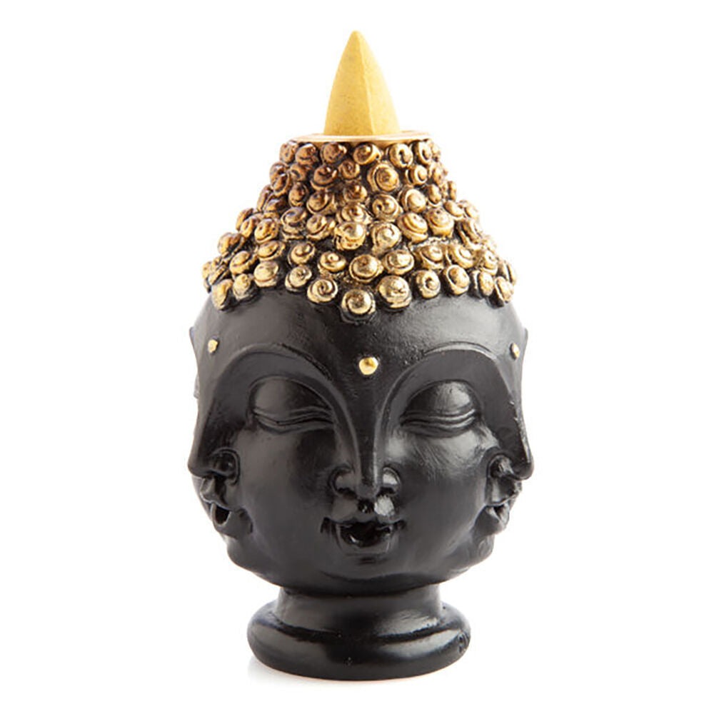Mdi Backflow Burner 4 Faces Buddha Head Incense Cone Burner Home/Room Decor (2 Pack) — image 2