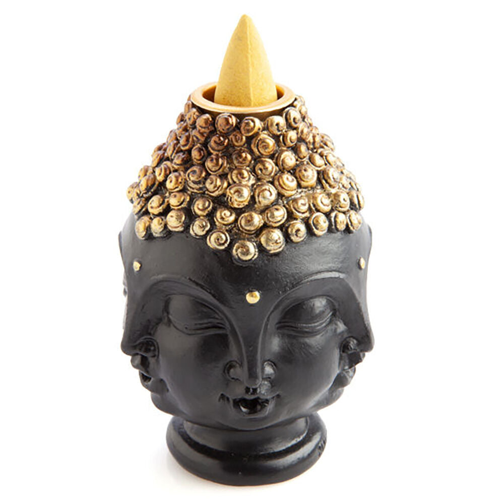 Mdi Backflow Burner 4 Faces Buddha Head Incense Cone Burner Home/Room Decor (2 Pack) — image 5