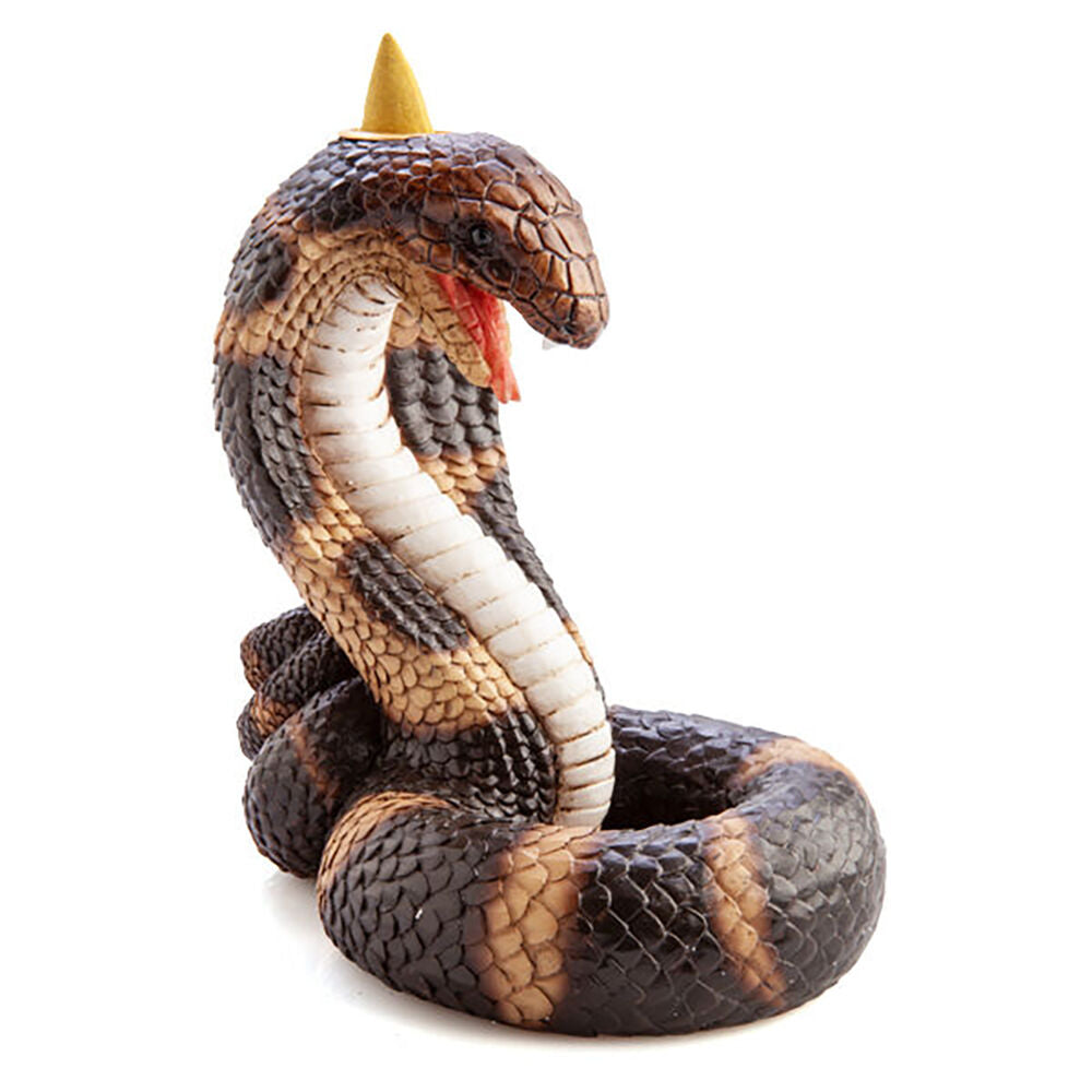 Mdi Backflow Burner Snake Cobra Incense Burner Home/Room Reptile Decor Brown