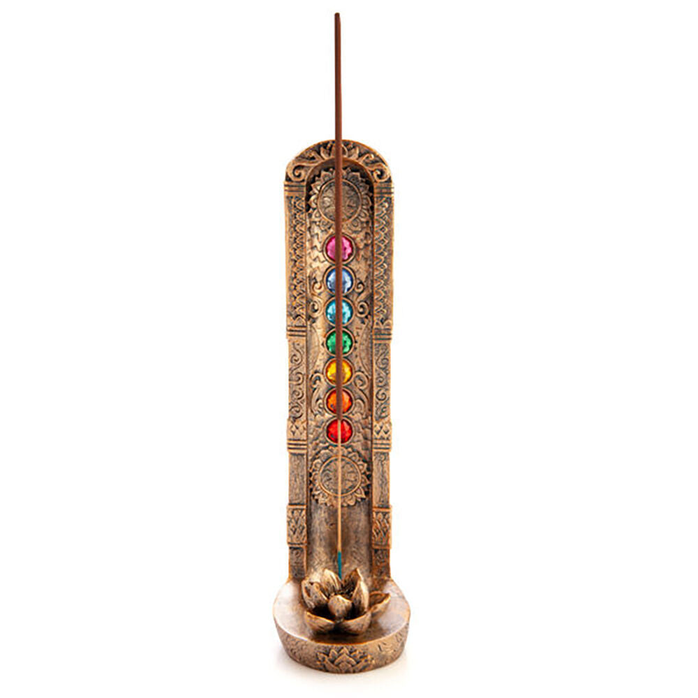 Mdi Stick Incense Burner Chakra Lotus Stand/Holder Copper 27x8cm Home Decor (2 Pack) — image 3