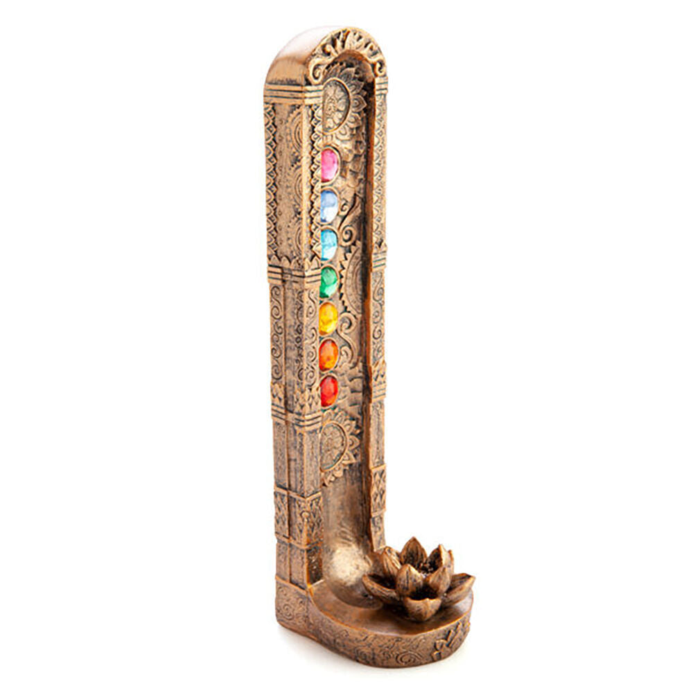 Mdi Stick Incense Burner Chakra Lotus Stand/Holder Copper 27x8cm Home Decor (2 Pack) — image 4