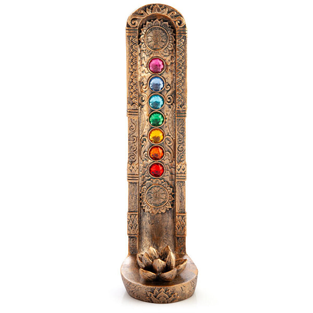 Mdi Stick Incense Burner Chakra Lotus Stand/Holder Copper 27x8cm Home Decor (2 Pack) — image 2