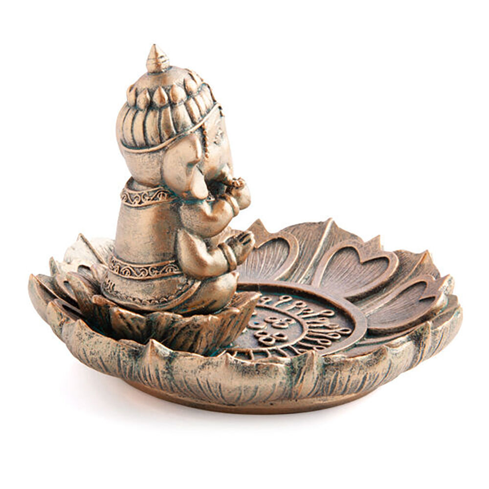 Mdi Stick Incense Burner Ganesha Stand Antique Gold Home Fragrance Decor (3 Pack) — image 5