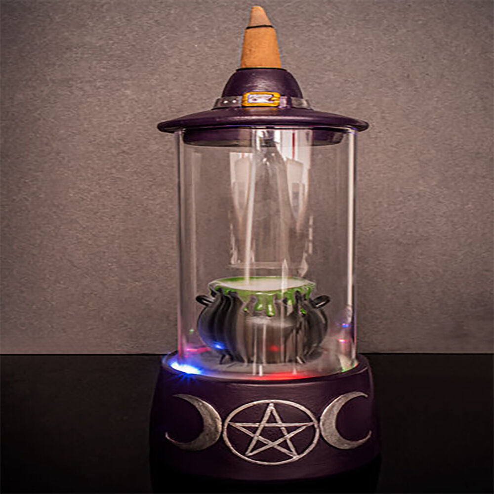 Mdi LED Backflow Incense Burner Cauldron Case Aromatherapy Decor 10.3x23.5cm — image 6