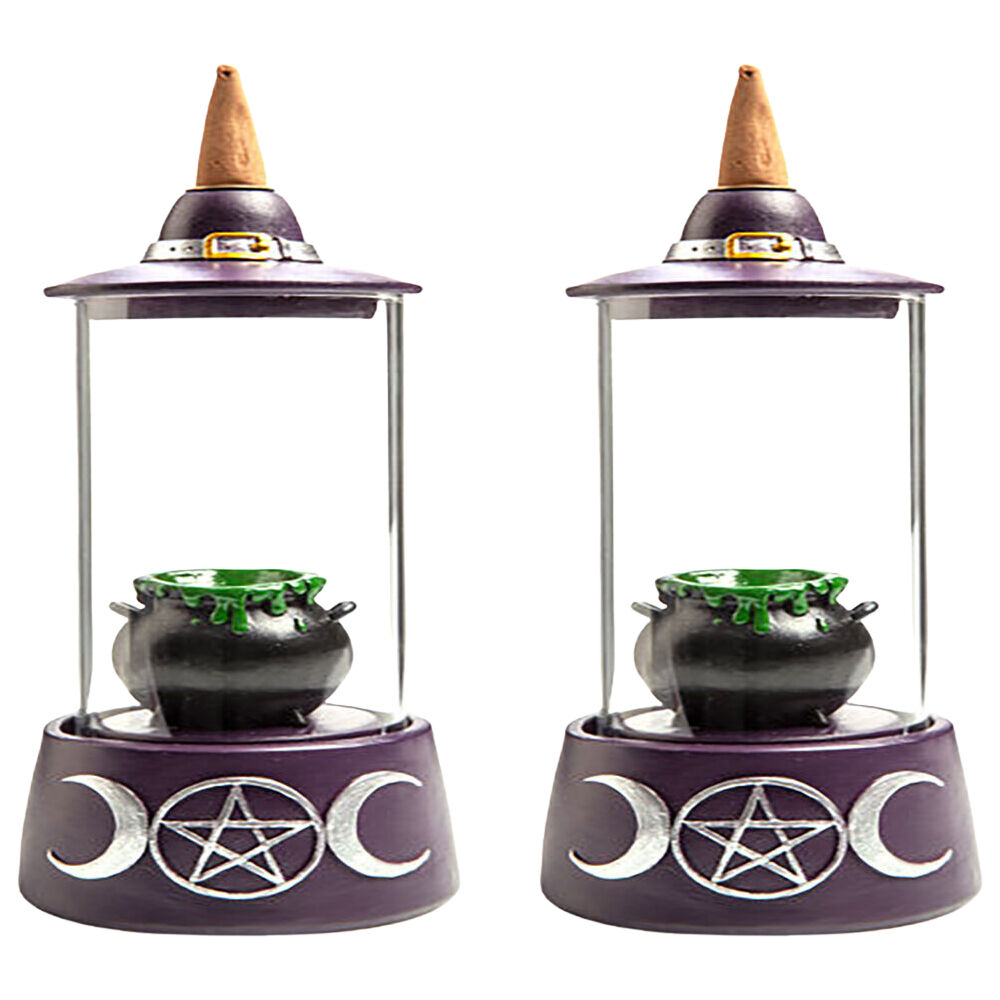 Mdi LED Backflow Incense Burner Cauldron Case Aromatherapy Decor 10.3x23.5cm (2 Pack)