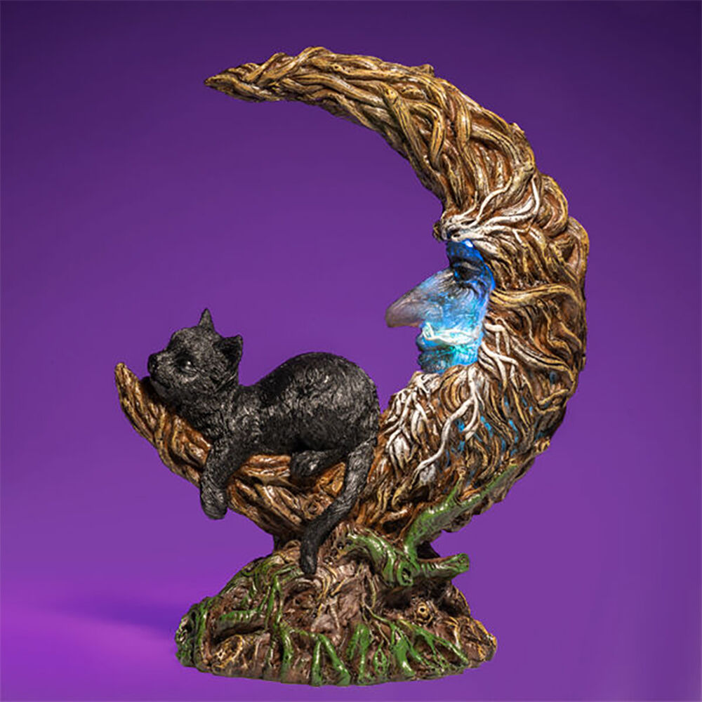 Mdi LED Polyresin Moon Tree w/Black Cat Figure Decor Night Light 16.5x21.2cm — image 6