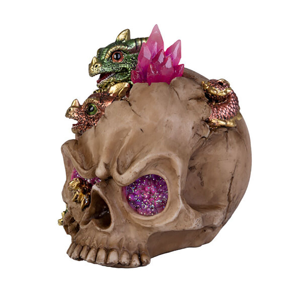 Mystical Worlds LED Light Skull Baby Dragons Fantasy Room Decor 14.8x13.2cm — image 2