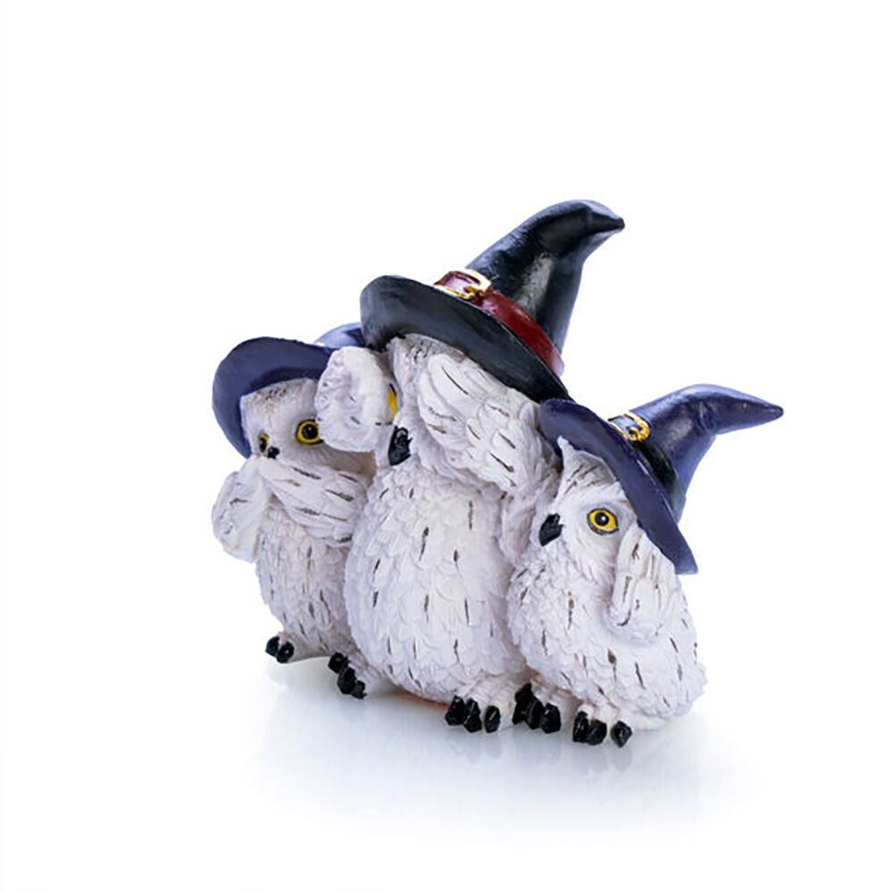 Mystical Worlds 3 Wise Snowy Owls Figurine Home/Room Decor 12.7x9.3cm White — image 2