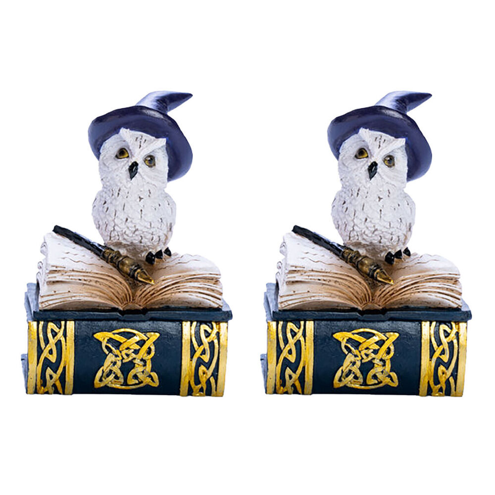 Mystical Worlds Snowy Owl Book Trinket Box Figurine Ornament Home Decor (2 Pack)