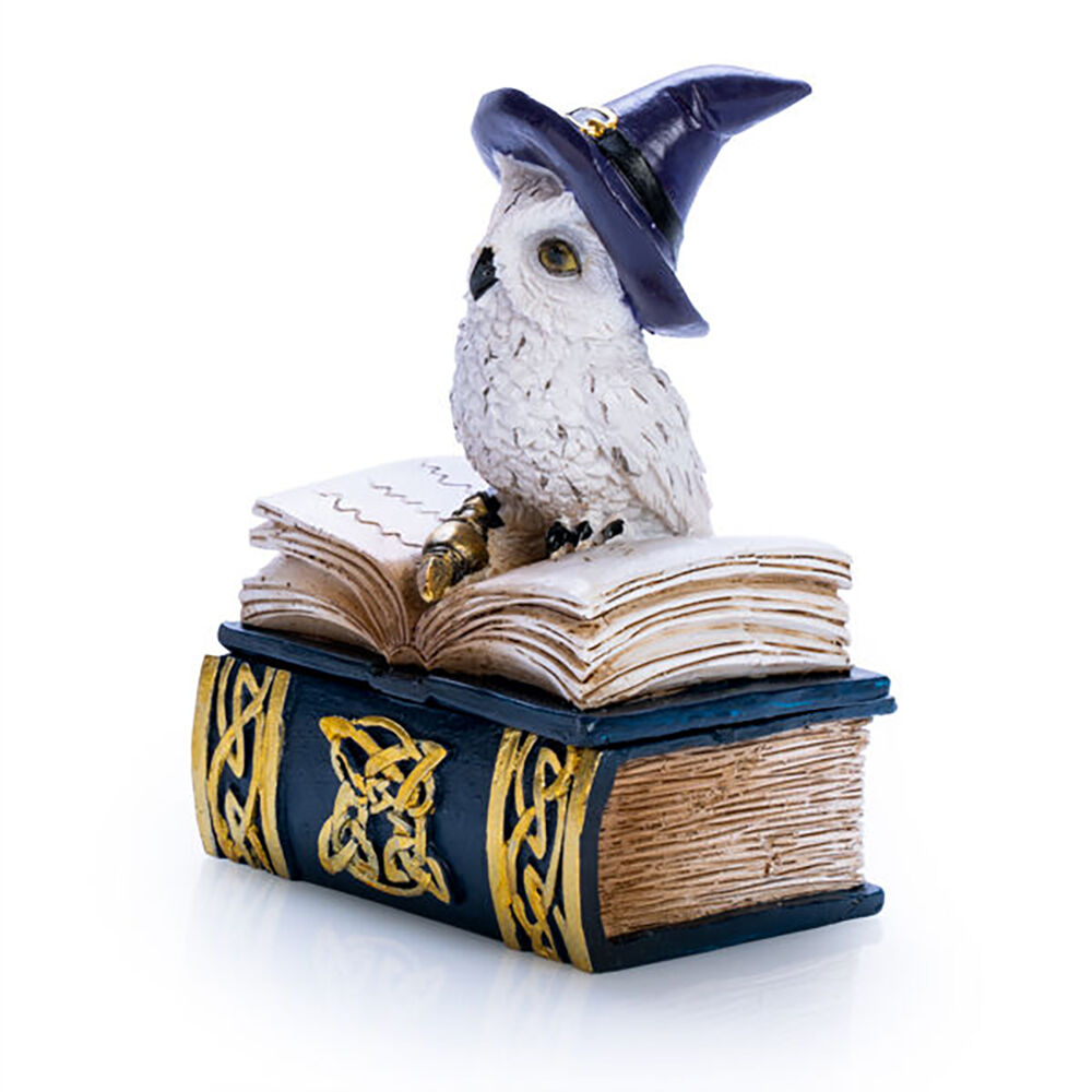 Mystical Worlds Figurine Ornament Snowy Owl Book Trinket Box Home Decor — image 2