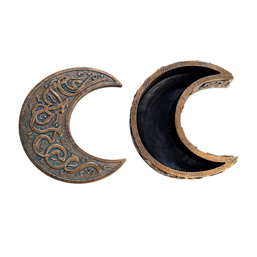 Mystical Worlds Jewellery Storage Trinket Box Moon Gold Decor Antique — image 4