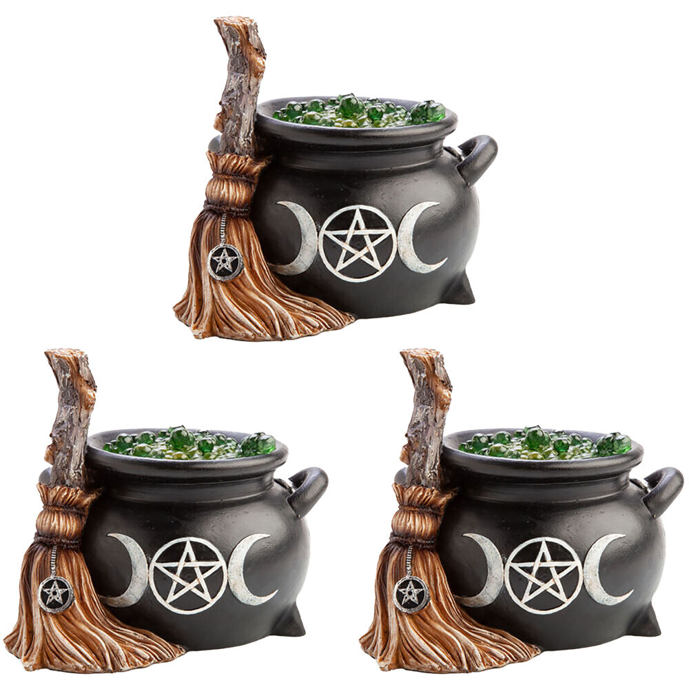 Mystical Worlds Witches Cauldron LED Light Night Lamp Halloween Home Decor (3 Pack)