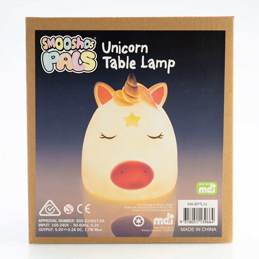 Smooshos Children Night Light Bedroom Decor White Unicorn Pal Table Lamp — image 6