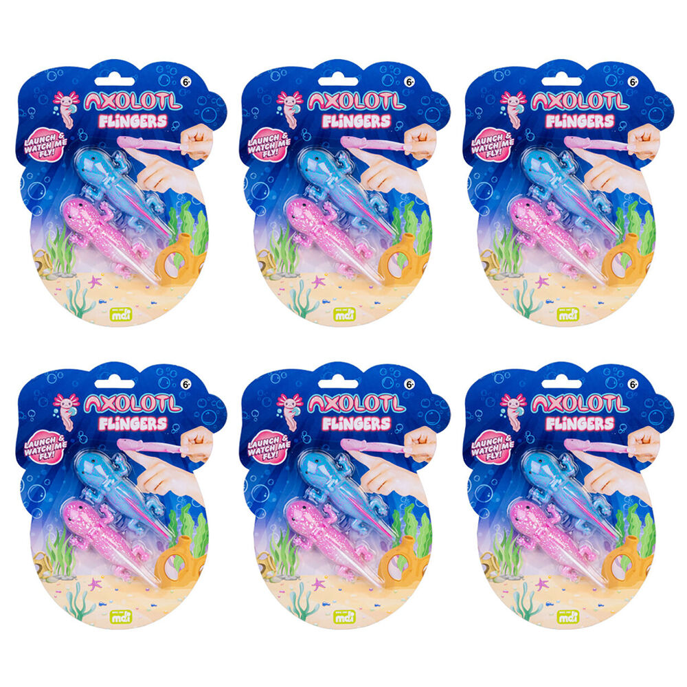 Axolotl 2pc Axolotl Squishy Stretchy Rubber Flingers Fidget Toy 4.7x10cm Axolotl 3+ (6 Pack)