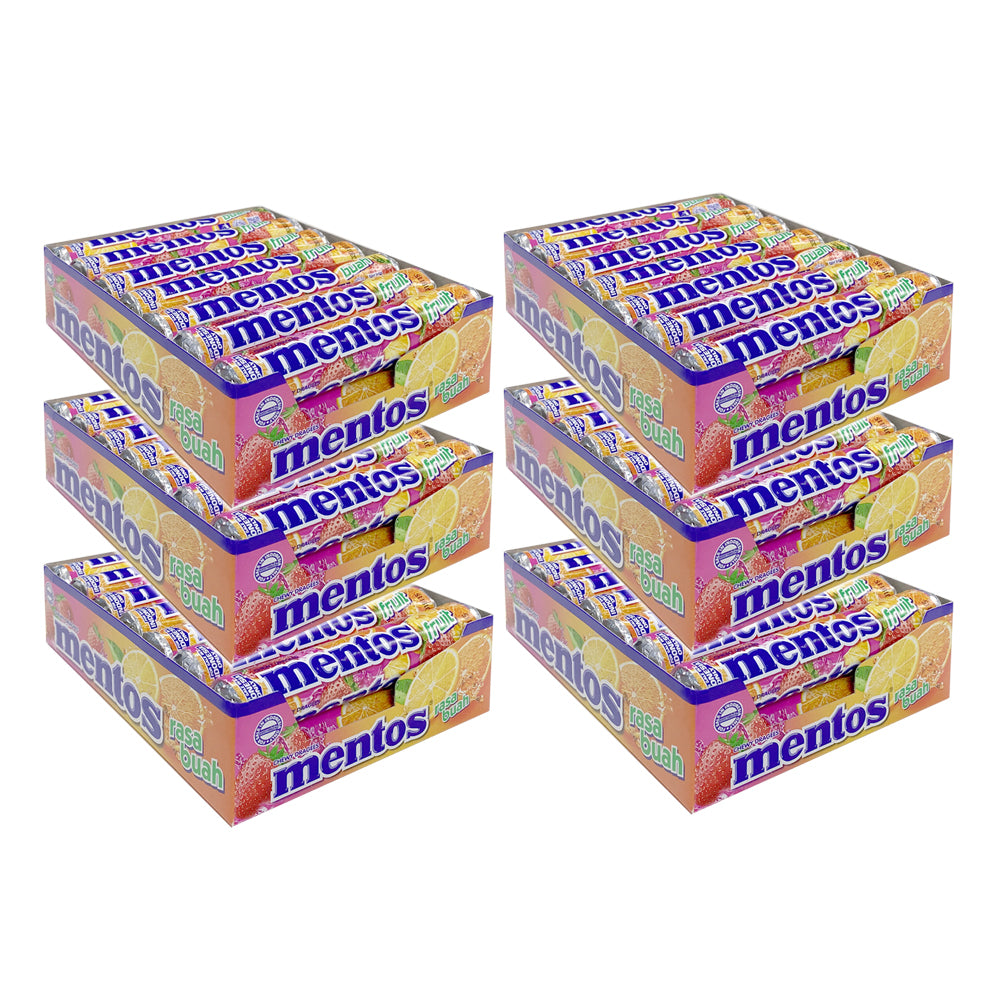 Mentos 14PK Mentos Candies Roll Fruity Party Confectionery Fruit Candy Treats Pack (6 Pack)