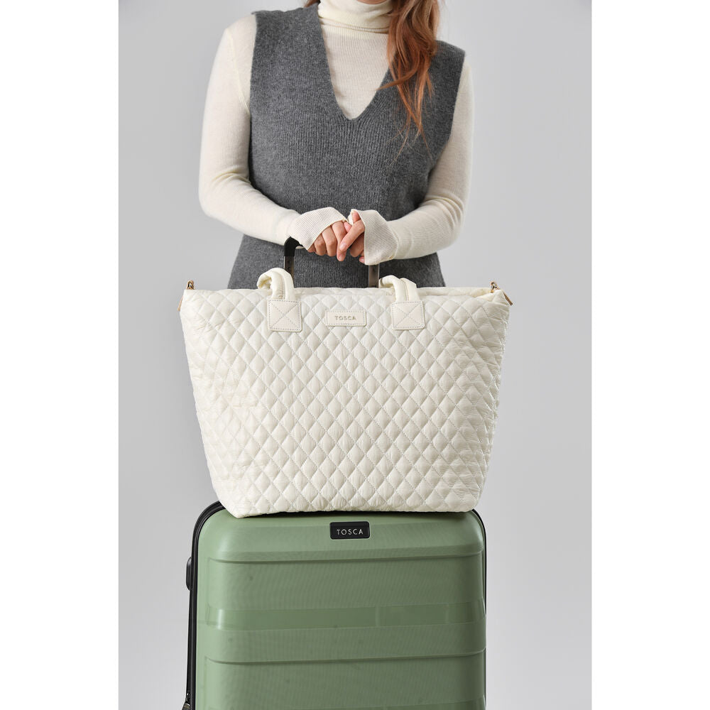 Tosca Metro Large Travel Tote Bag with Detachable Shoulder Strap Mushroom — image 10