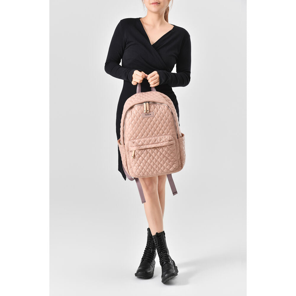 Tosca Metro Quilted Oxford Lightweight Travel 15" Laptop Backpack Mauve — image 9