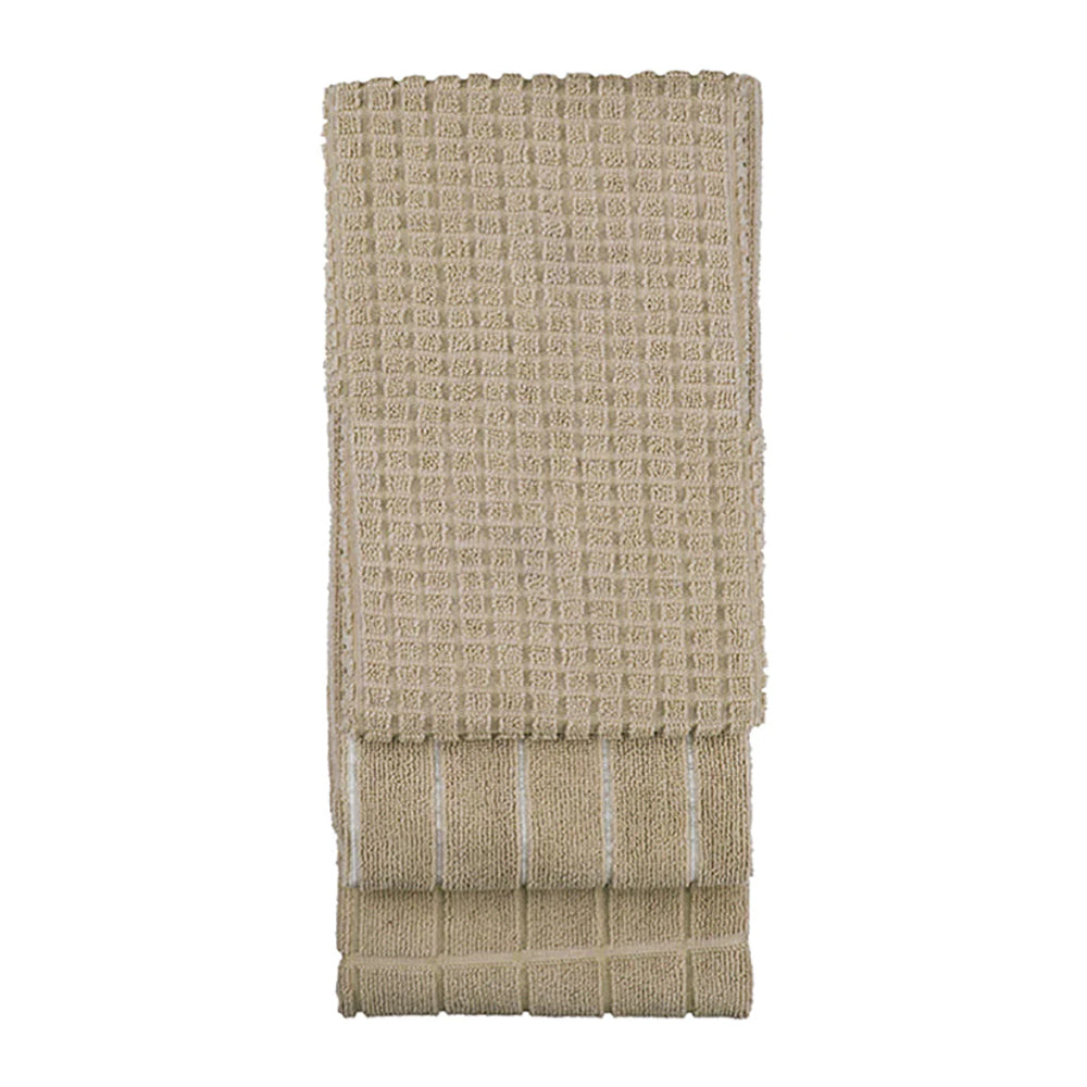 Bambury 80x50cm Microfibre Kitchen/Tea Towel Set Dry Dish/Glass Cloth Mocha (3 Pieces)