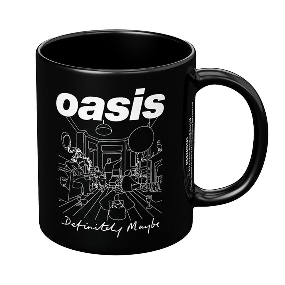 Impact Rock Merchandise Black And White Oasis Definitely Maybe Mug