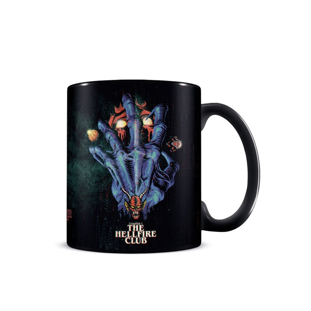 Stranger Things Hellfire Club Themed Print Coffee Mug Drinking Cup 300ml Black