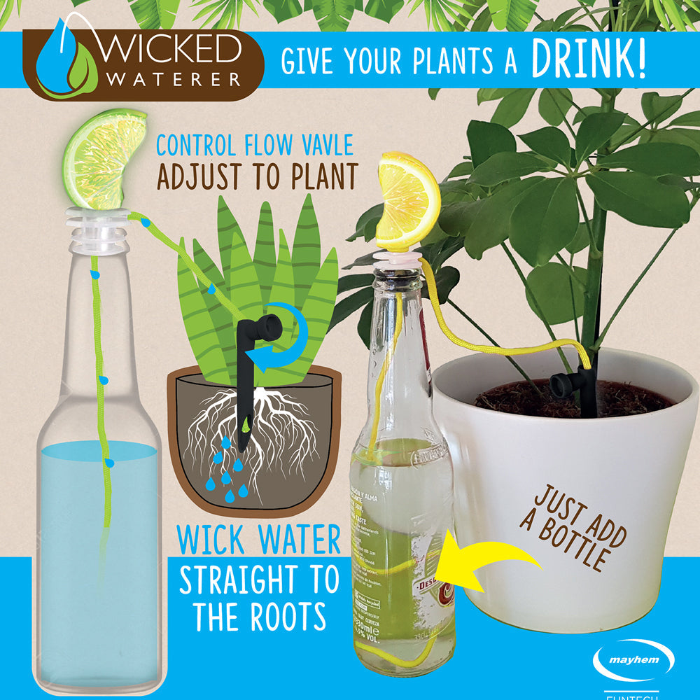 Mayhem Funtech UK Lemon/Lime Wicked Waterer Plant Watering System Adjustable — image 2
